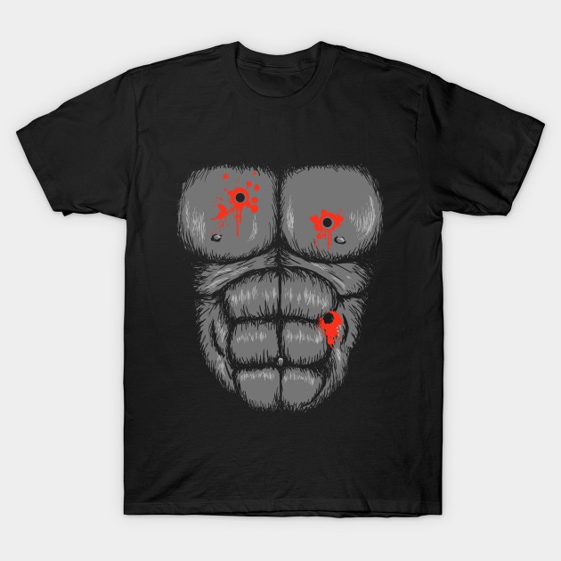 Harambe Halloween Costume T-Shirt - Gunshot Gorilla Chest Tee T-Shirt by dumbshirts